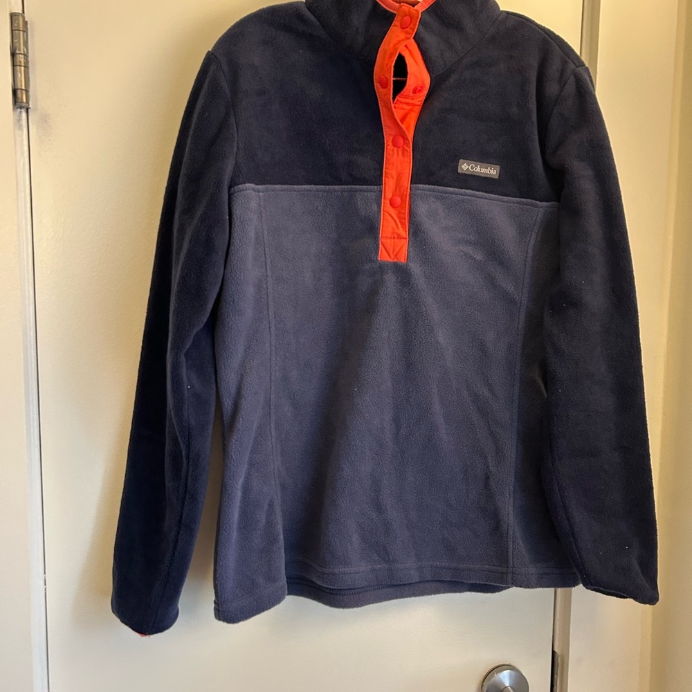 Columbia Blue and Orange Zip Up Sweater